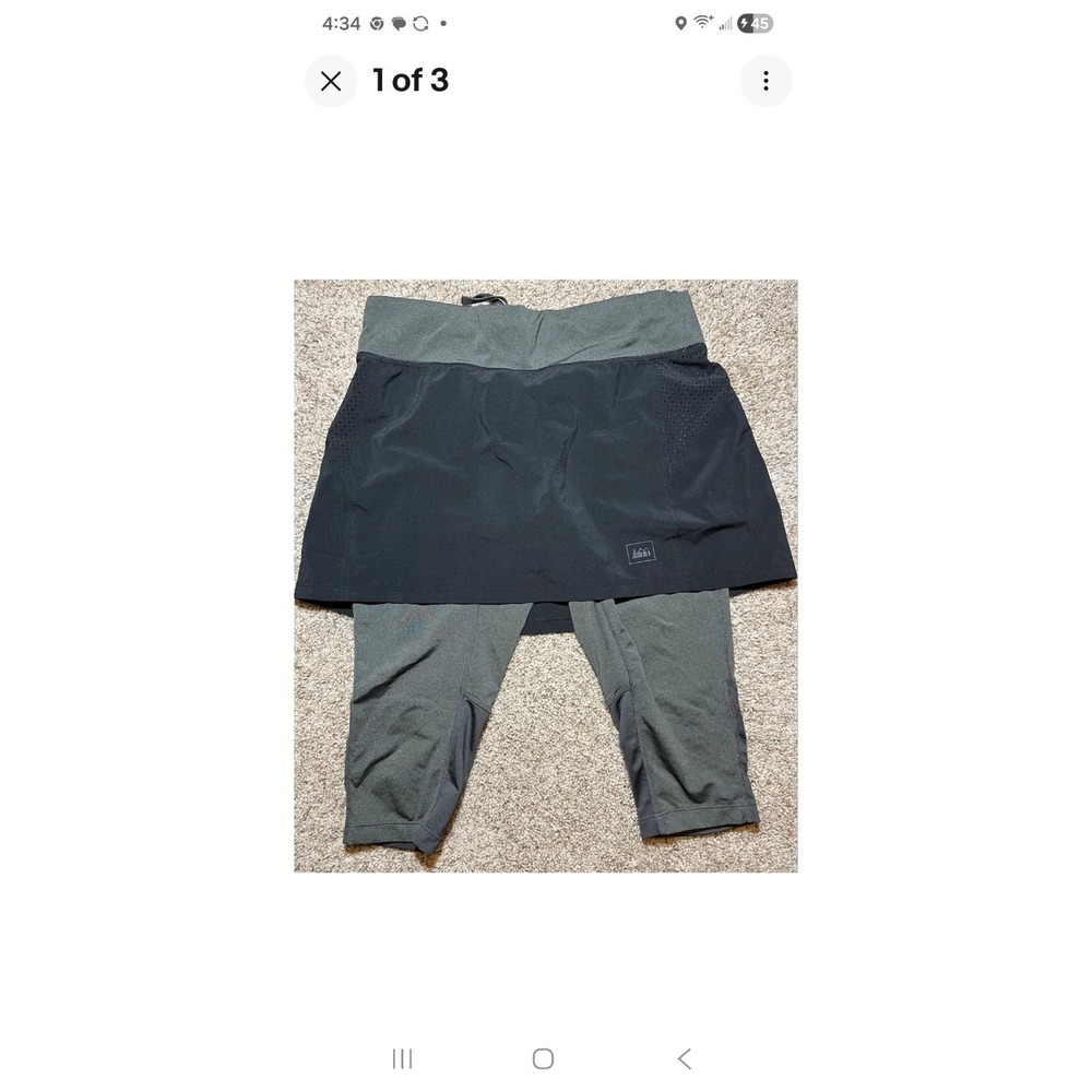 REI Black Gray‎ Crop Skirted Skirt Leggings Athletic XS Excellent